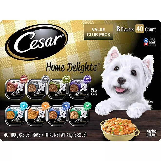 Cesar Home Delights Wet Dog Food, Variety Pack (3.5 oz., 40 ct.)