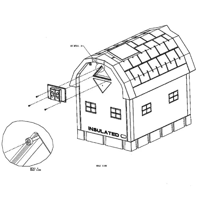 ASL Solutions Dog House Solar Powered Exhaust Fan  Size: Large