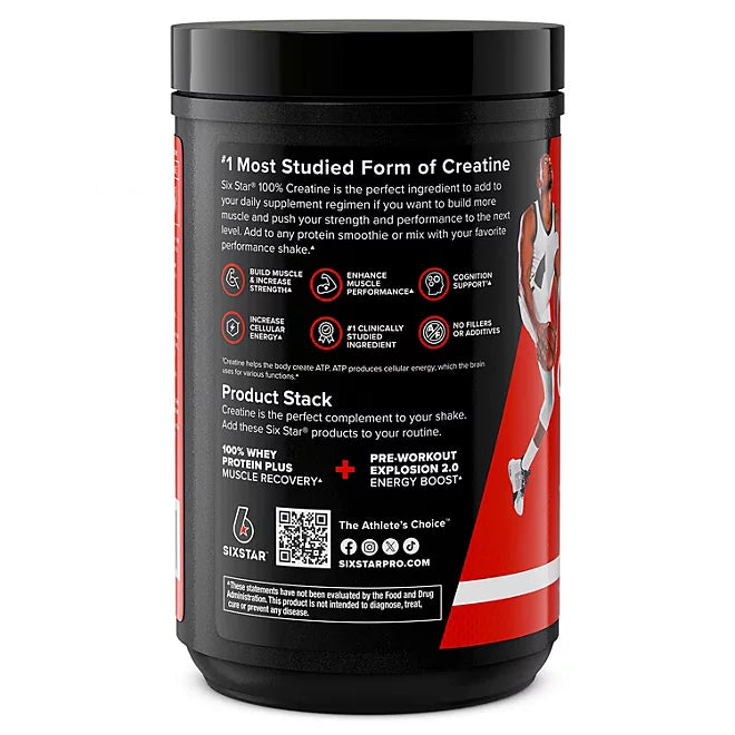 Six Star 100% Creatine Powder, Unflavored 1.10 lb. approx. 100 servings