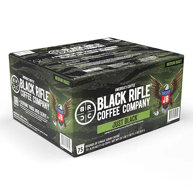 Black Rifle Coffee Company Just Black, Medium Roast K-Cup Coffee Pods (75 ct.)