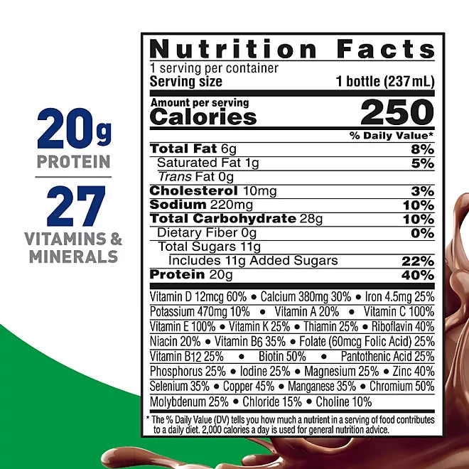BOOST 20g High Protein Nutritional Drink, Chocolate 8 fl. oz., 28 ct.