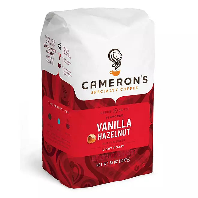 Cameron's Specialty Ground Coffee, Vanilla Hazelnut (38 oz.) 2 packs